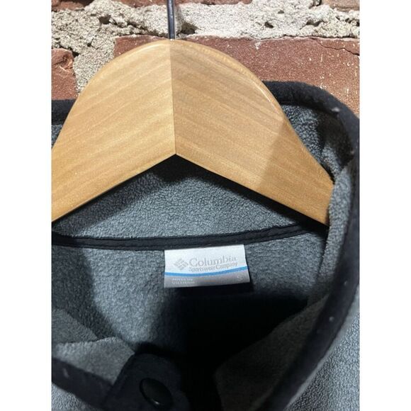 Columbia Mens Gray 1/4 Button up Fleece Pullover Sweatshirt Mock Neck Size Small - Picture 3 of 3